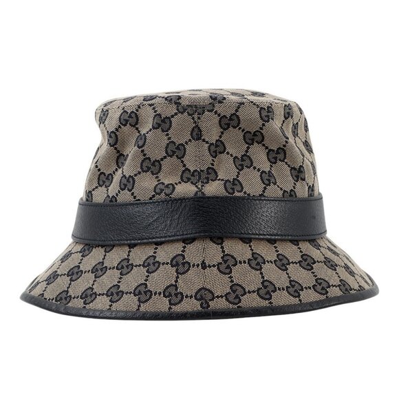 GUCCI GG Canvas bucket hat Size XL Polyester68%/Cotton16%/Nylon16% Beige/Nav... - Picture 9 of 10